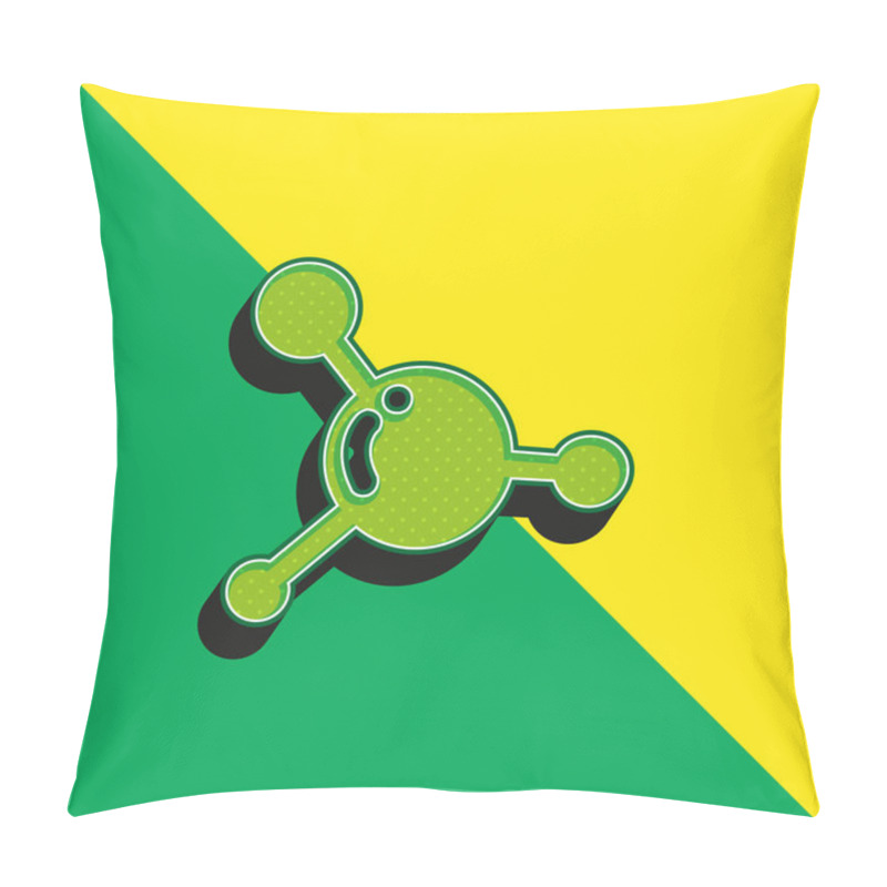 Personality  Blood Cell Green And Yellow Modern 3d Vector Icon Logo Pillow Covers