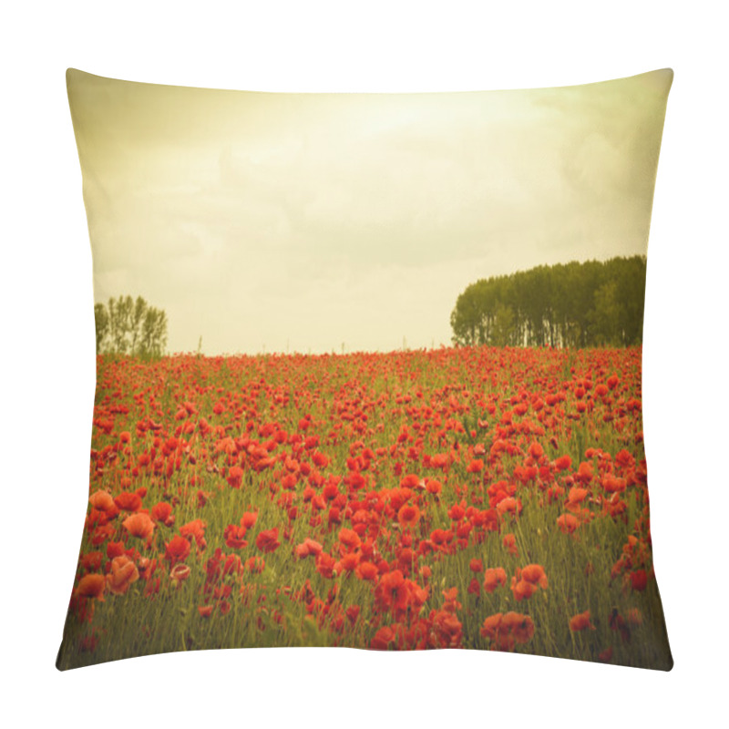 Personality  Field Of Flowers On Sunset Pillow Covers