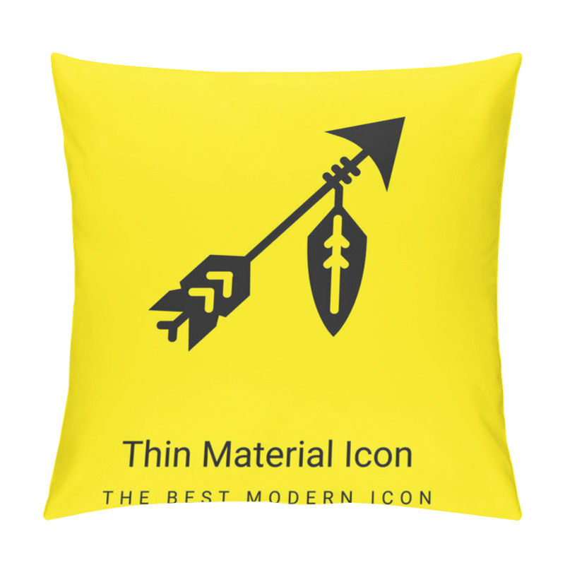 Personality  Arrow Minimal Bright Yellow Material Icon Pillow Covers