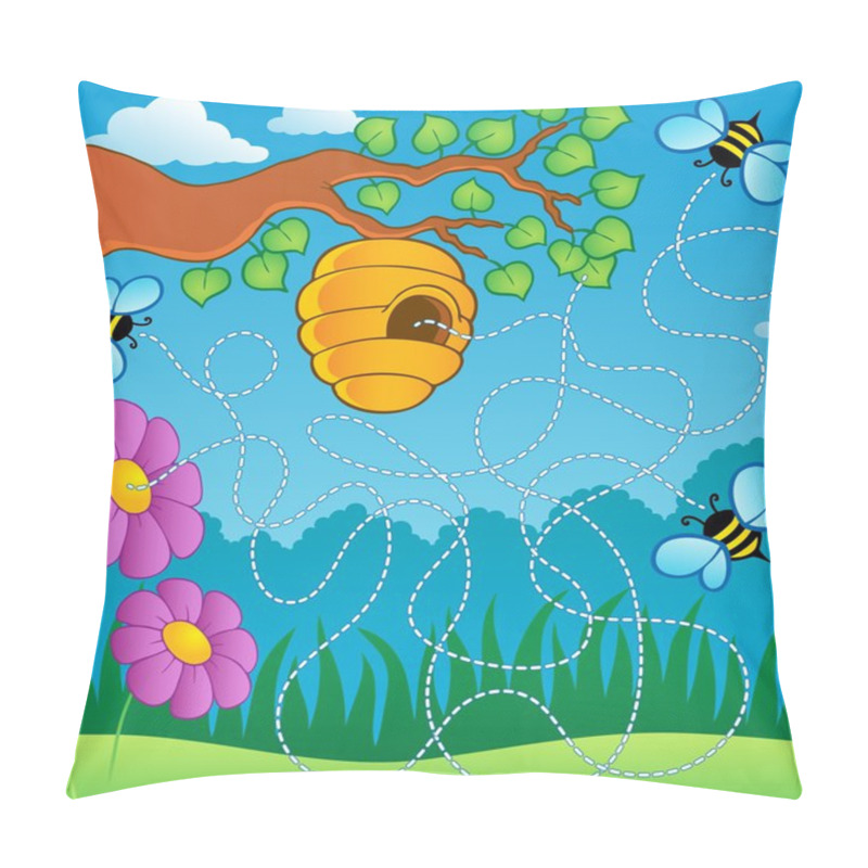 Personality  Bee Theme Maze Pillow Covers