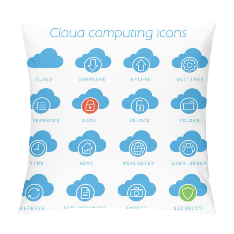 Personality  Cloud Computing Icons Set Pillow Covers