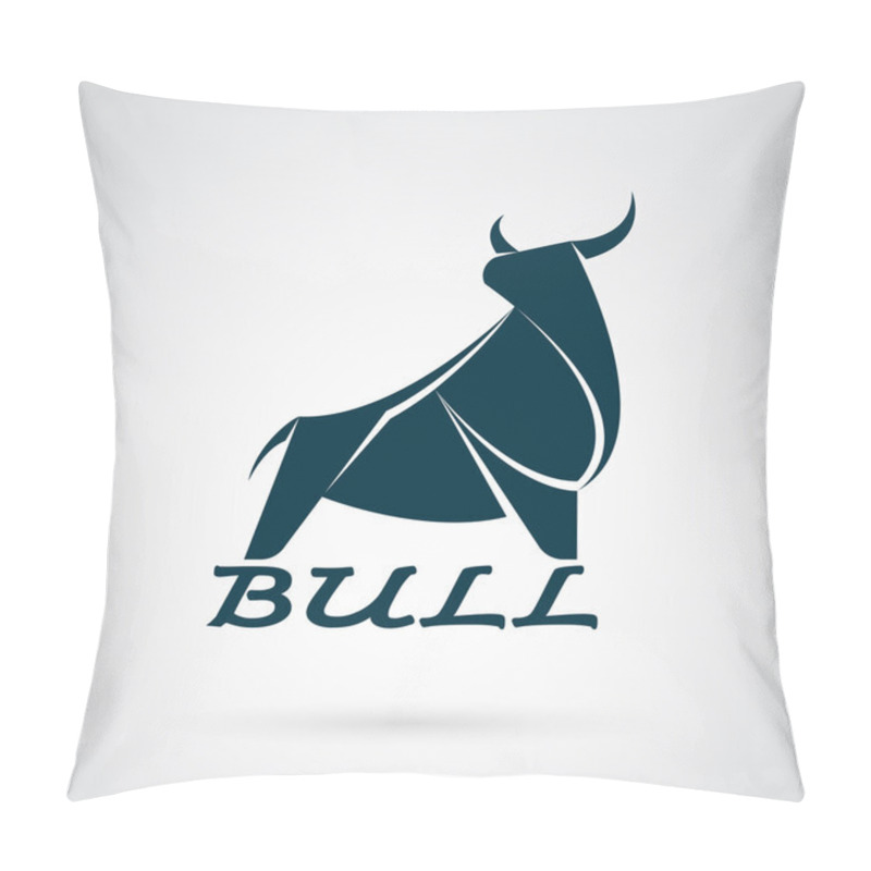 Personality  Vector Image Of An Bull Design On A White Background. Logo, Symb Pillow Covers