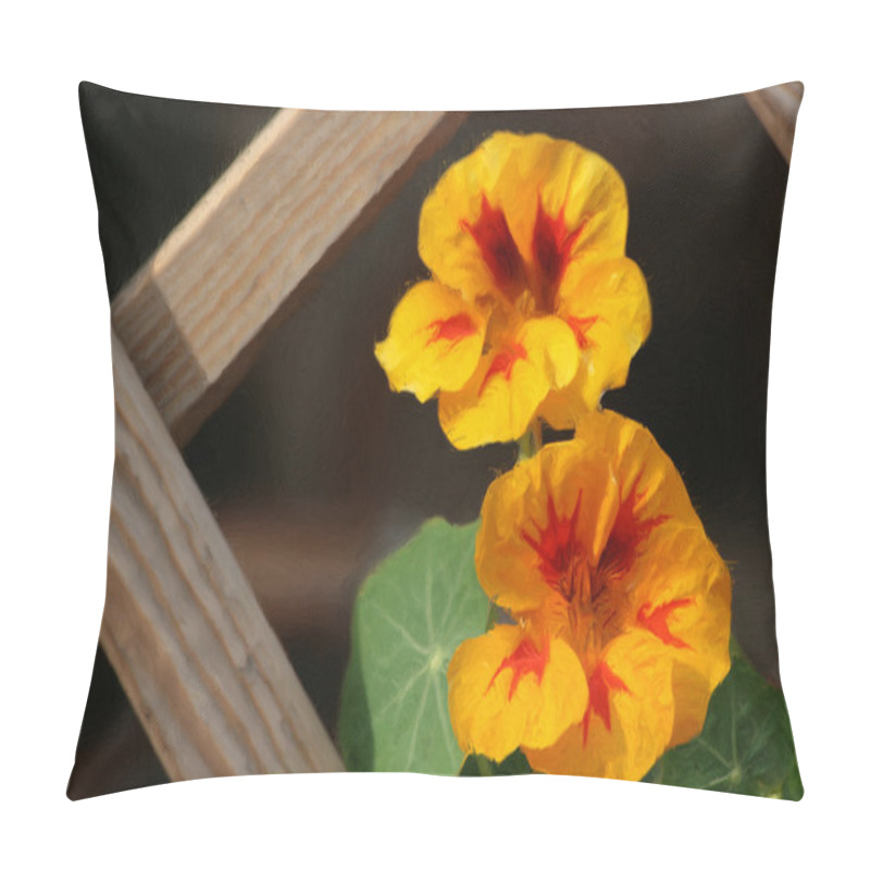 Personality  Paint With Nasturtium Flowers Pillow Covers