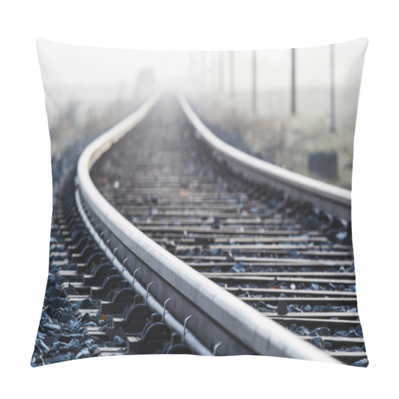 Personality  Railway Line In Morning Fog In Rural Bavaria, Germany Pillow Covers