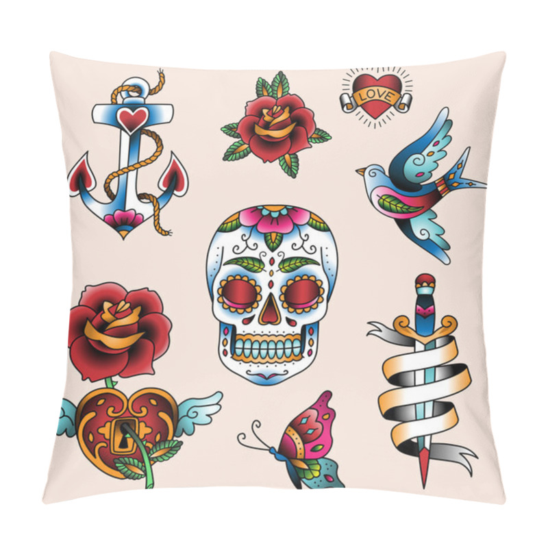 Personality  Tattoo Set Pillow Covers