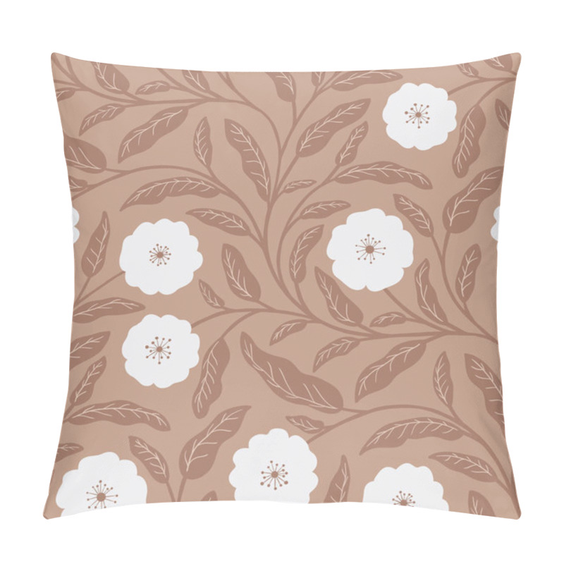 Personality  Bold Botanical Blooms On Mocha Mousse Pattern Pillow Covers