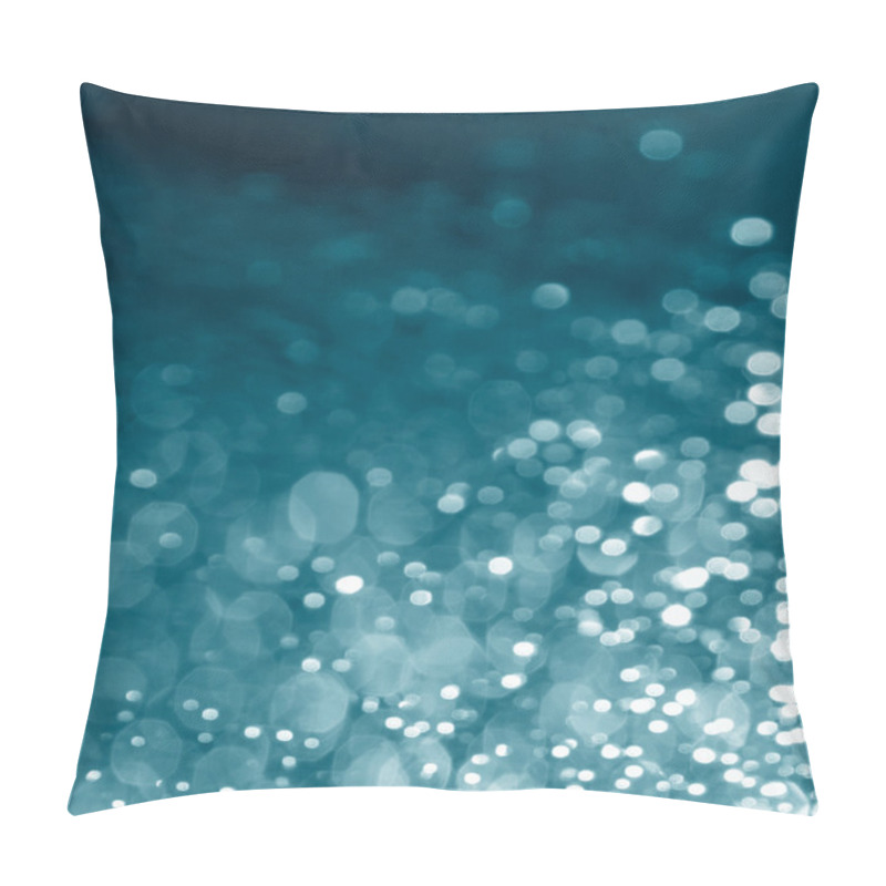 Personality  Bokeh Background, Light Reflections In Water, Blue Abstract Background Drops Of Water Texture Pillow Covers