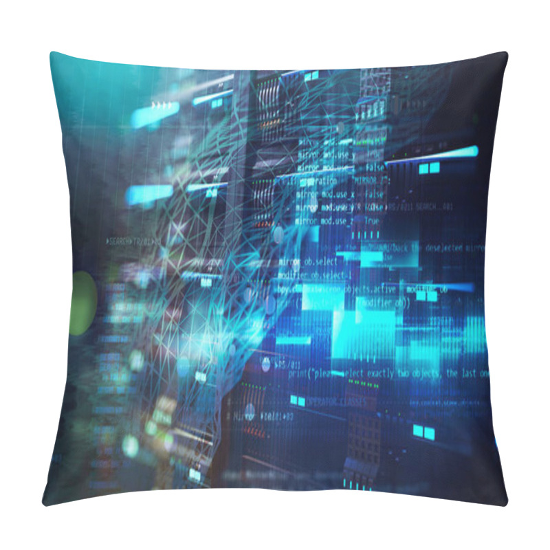 Personality  Blockchain, Data Transformation, Big Data, IoT, Data Flow, Internet Of Things Pillow Covers