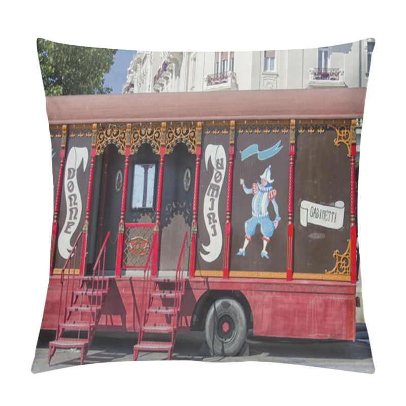 Personality  Mobile Toilet At Country Fair Pillow Covers