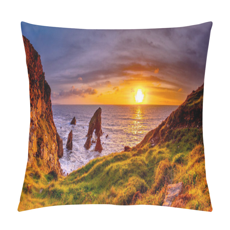 Personality  Crohy Head Sea Arch Breeches During Sunset - County Donegal, Ireland Pillow Covers