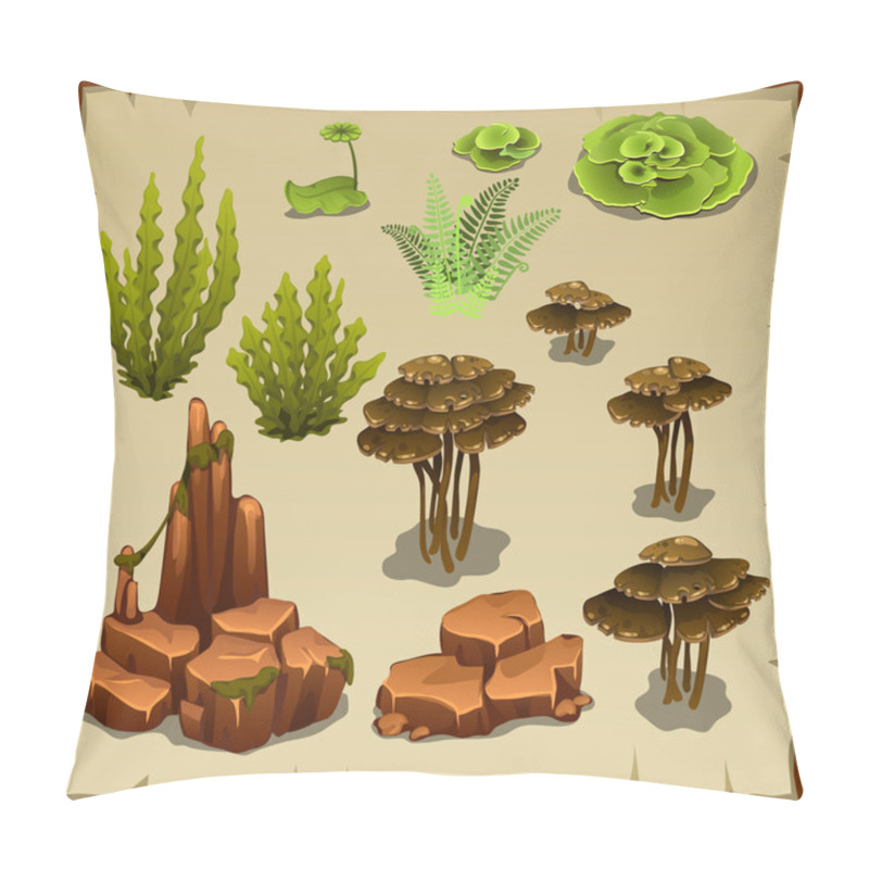 Personality  Big set of variety underwater plants and stones pillow covers