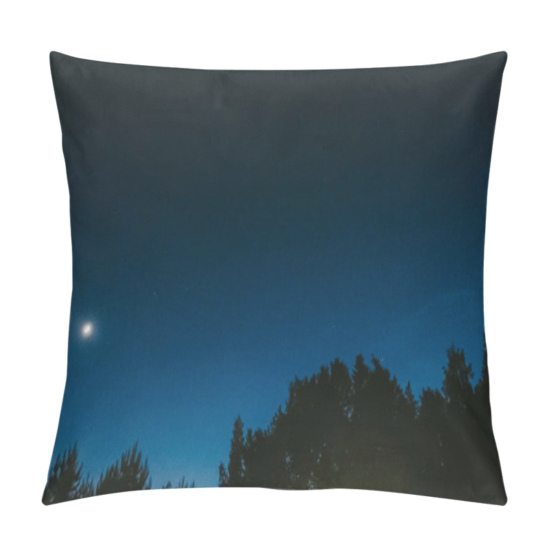 Personality  Night Sky With New Moon And Dark Trees  Pillow Covers