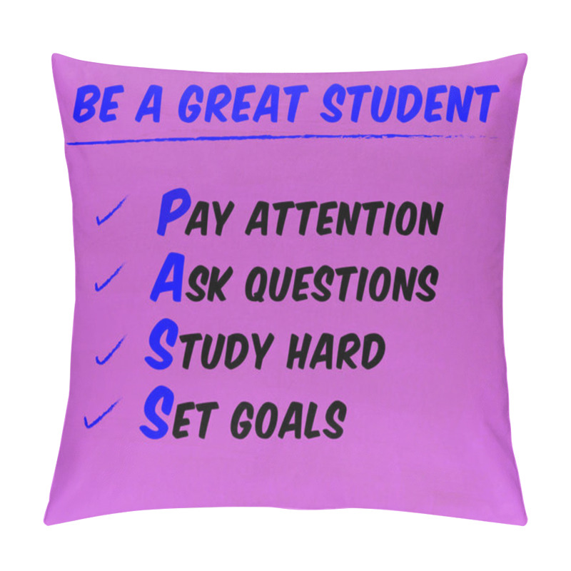 Personality  Classroom Poster With PASS Acronym Pillow Covers