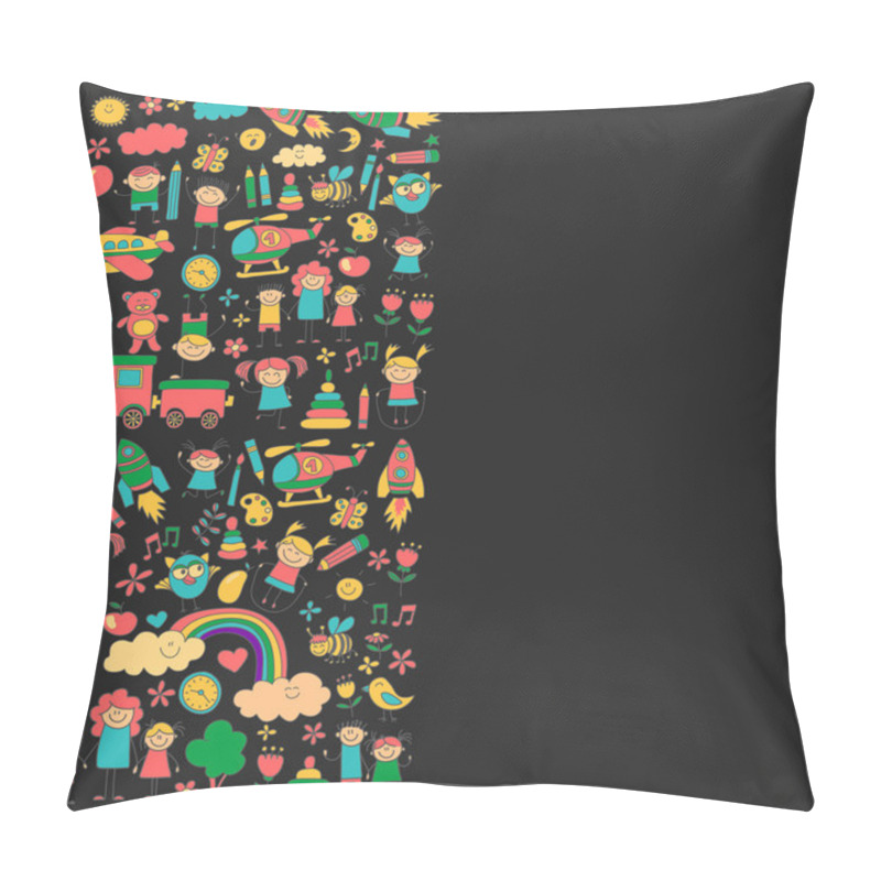 Personality  Vector Set Of Kindergarten Images Pillow Covers