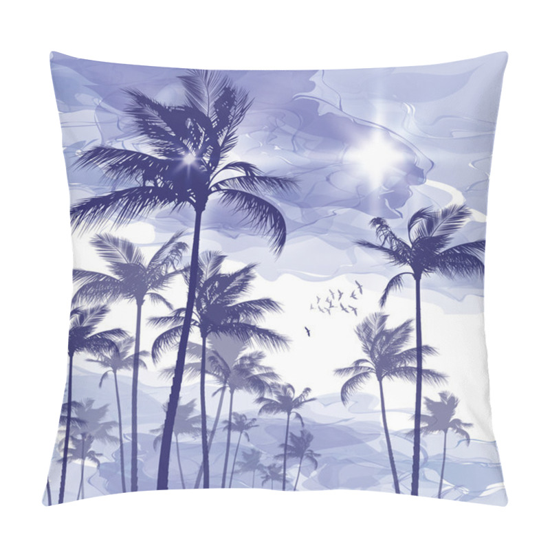 Personality  Palm Trees At Sunset Pillow Covers