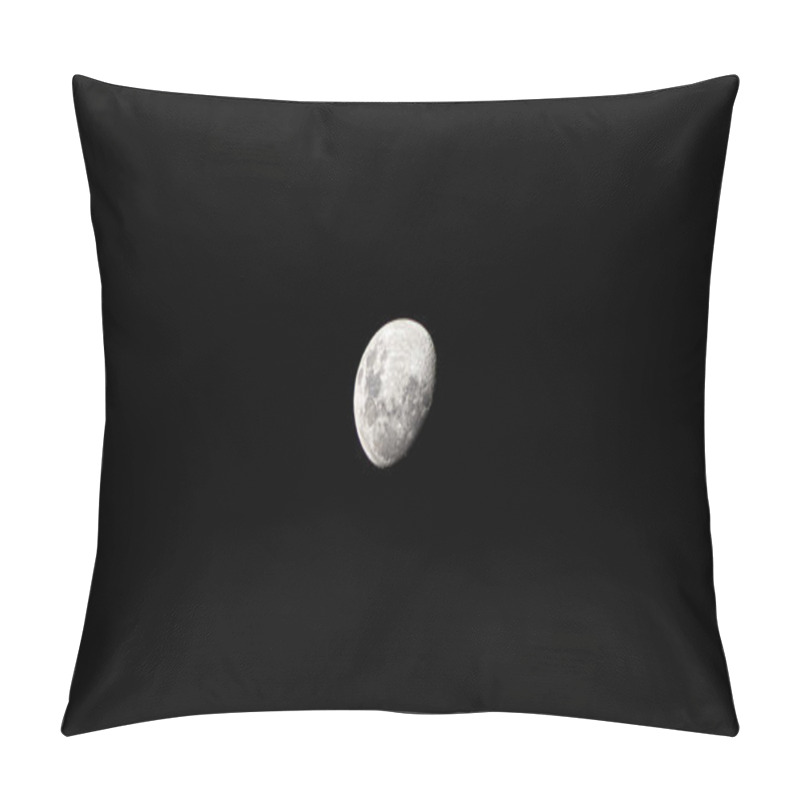 Personality   Beautiful Waning Moon Convea Seen With A Telephoto Lens. Pillow Covers