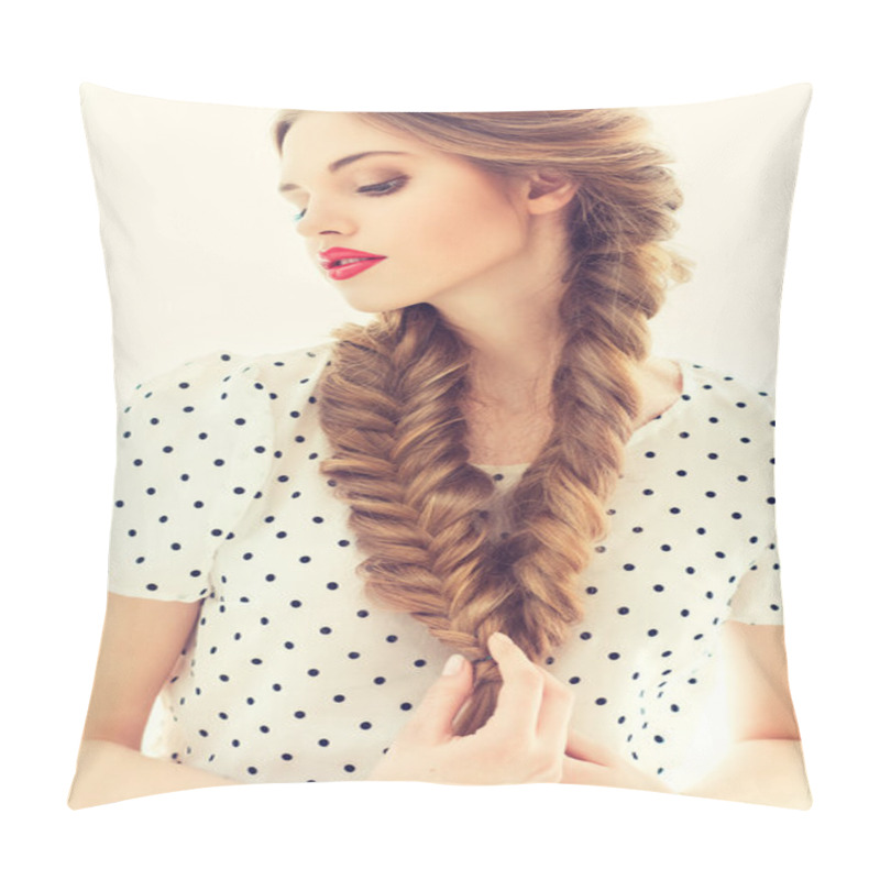 Personality  Portrait Of Pretty Girl Pillow Covers