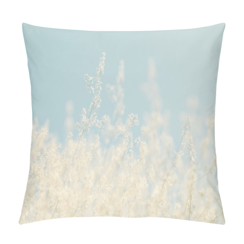 Personality  Abstract Dreamy And Blurred Image Of Spring White Cherry Blossoms Tree. Selective Focus. Vintage Filtered Pillow Covers