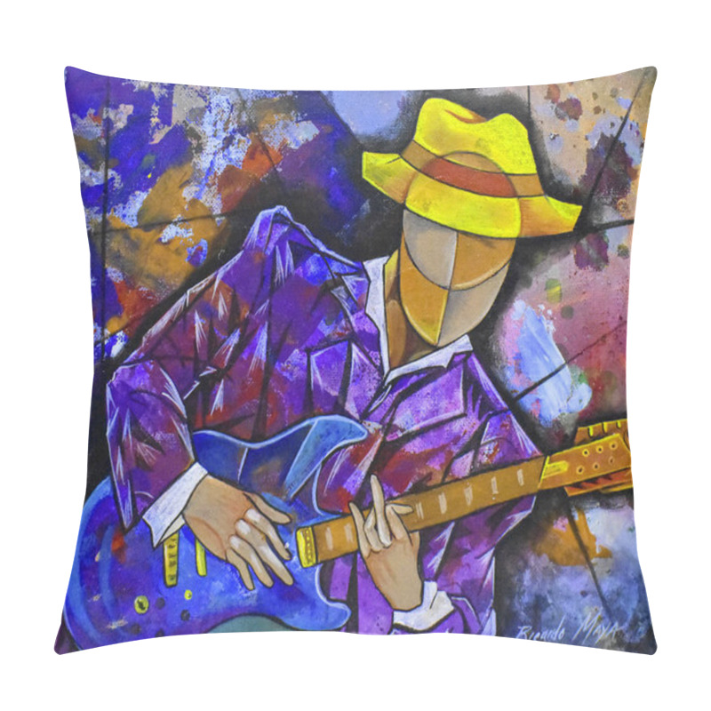 Personality  Cubist Surrealism Musician  Painting Modern Abstract Design Pillow Covers