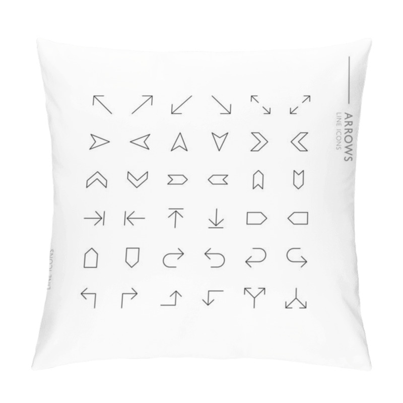 Personality  Arrows And Signs Minimalistic Slim Modern Line Icons Pillow Covers