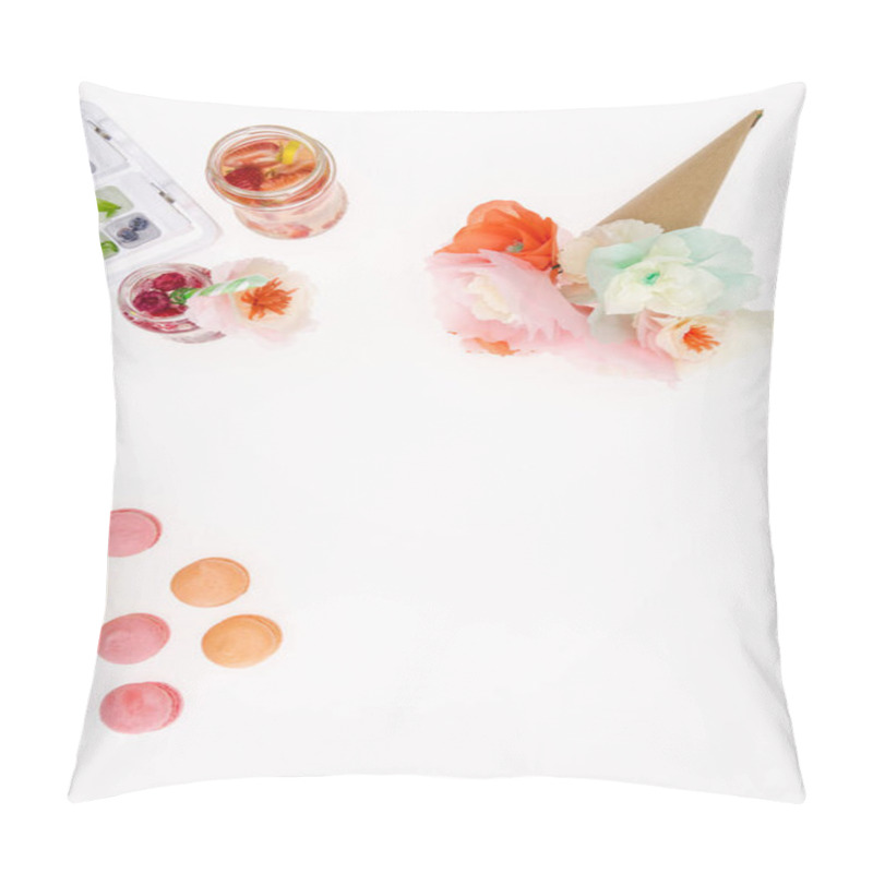 Personality  Flowers With Macaroons And Beverages  Pillow Covers