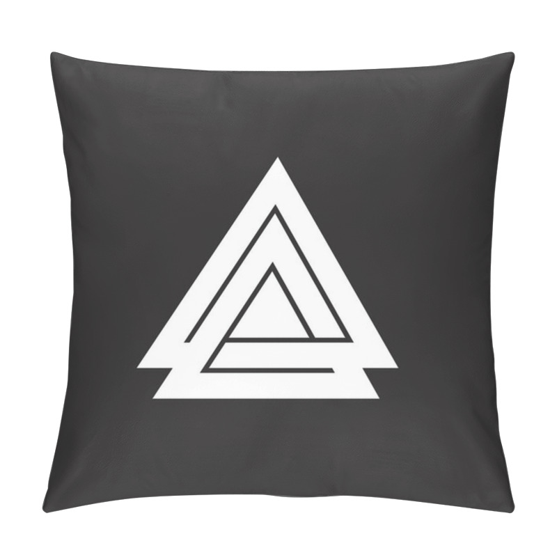 Personality  Abstract Letter A Linked Triangle Arrow Geometric Logo Vector Pillow Covers