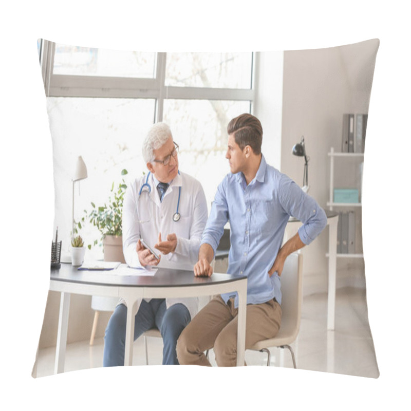 Personality  Young Man Visiting Urologist In Clinic Pillow Covers