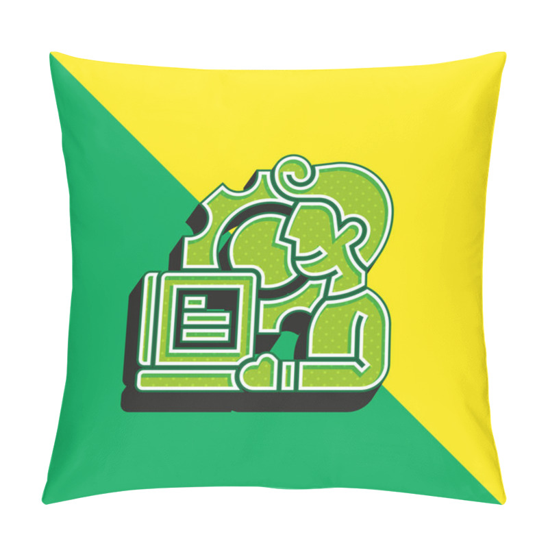 Personality  Application Green And Yellow Modern 3d Vector Icon Logo Pillow Covers