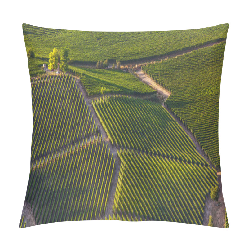 Personality  Green Vineyards On The Hills In Italy. Pillow Covers