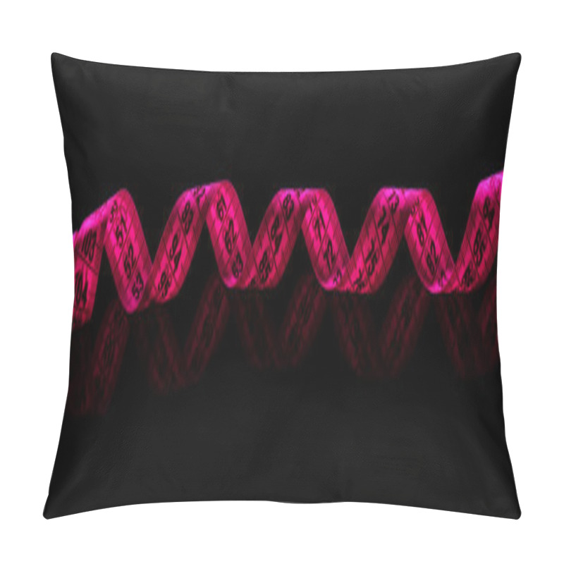 Personality  Measuring Tape On Black Background Pillow Covers