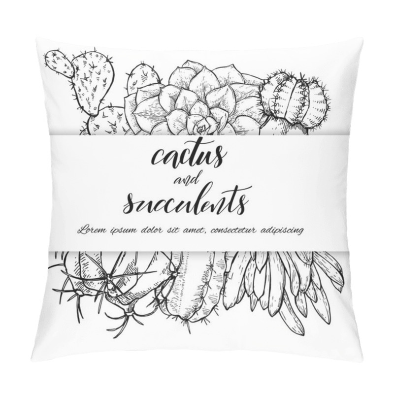 Personality  Sketch Linear Cactus Ans Succulents Pillow Covers