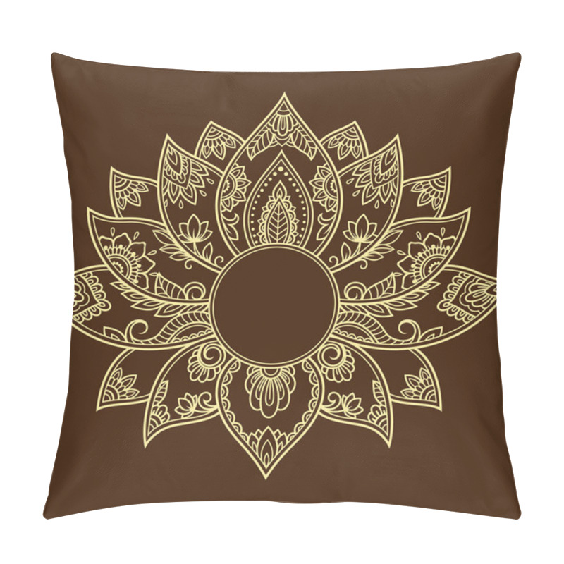 Personality  Mehndi Lotus Flower Pattern For Henna Drawing And Tattoo. Decoration In Ethnic Oriental, Indian Style. Pillow Covers