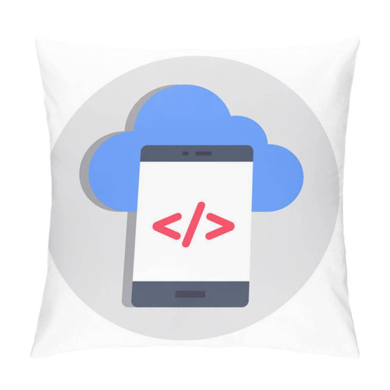 Personality  Unique Design Icon Of Mobile Coding Pillow Covers