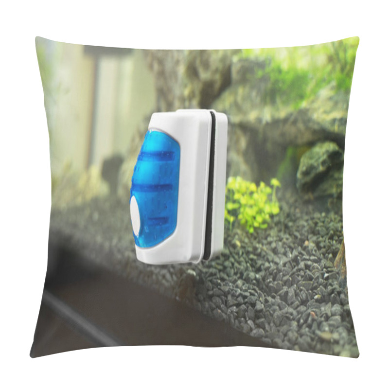 Personality  Close-up View Of Magnetic Aquarium Cleaner. Pillow Covers