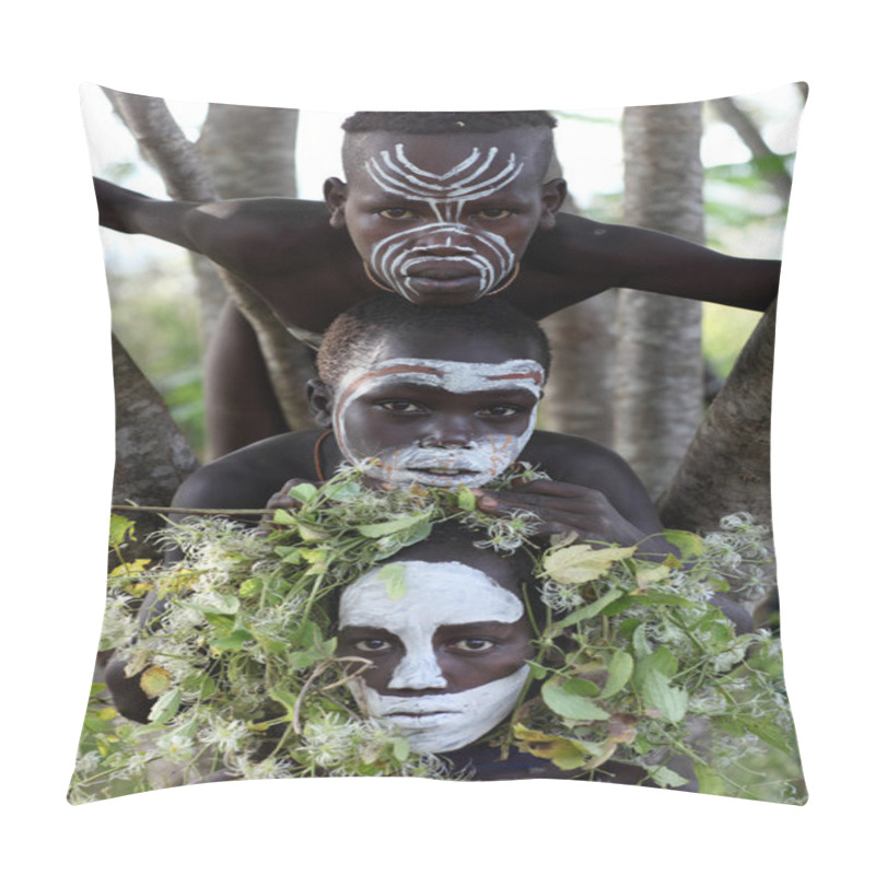 Personality  Unidentified Suri Children At A Ceremony Pillow Covers