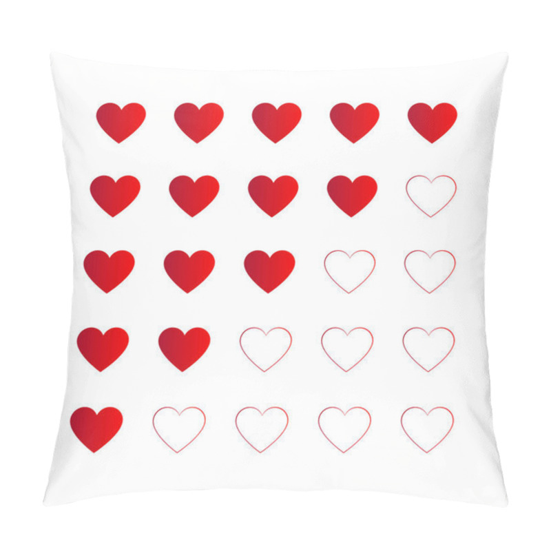 Personality  Rating With Red Hearts, Vector Icon For Your Infographic Isolated On White Background Pillow Covers