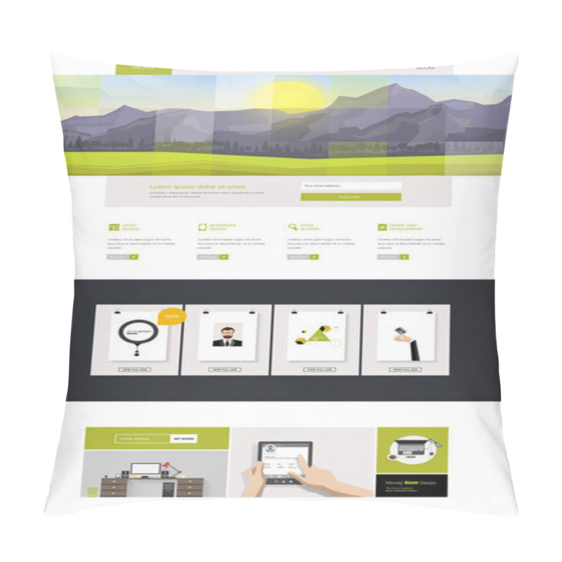 Personality  Eco Business Page Website Template. Pillow Covers