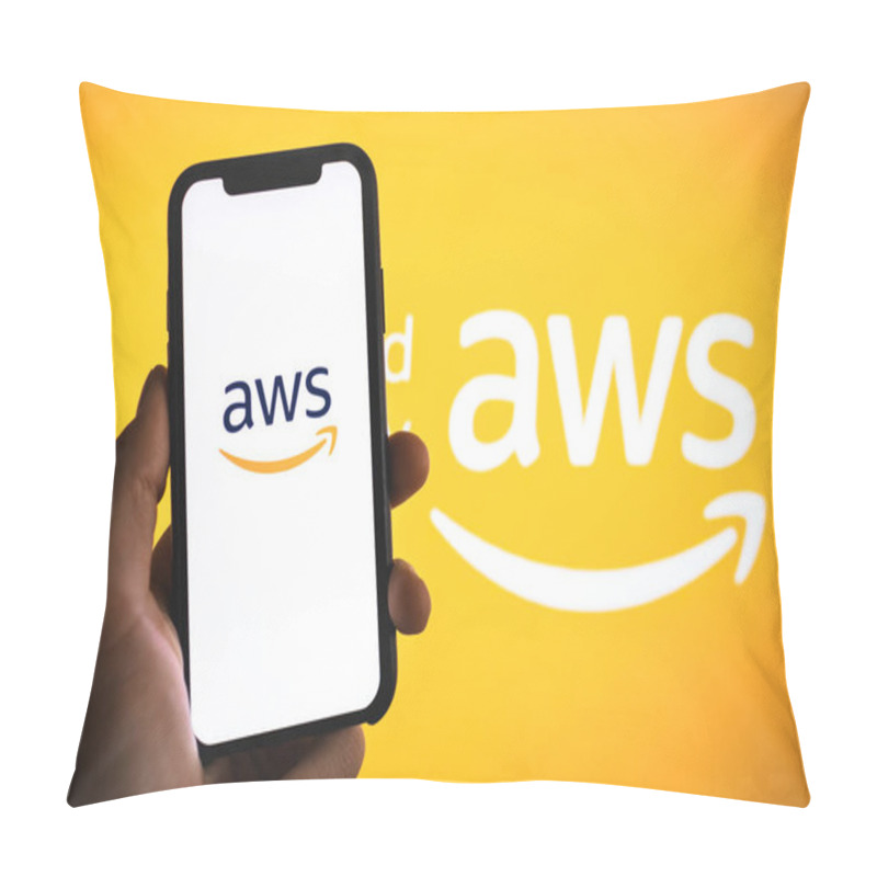 Personality  Amazon Web Services Logo On The Smartphone Screen. Pillow Covers