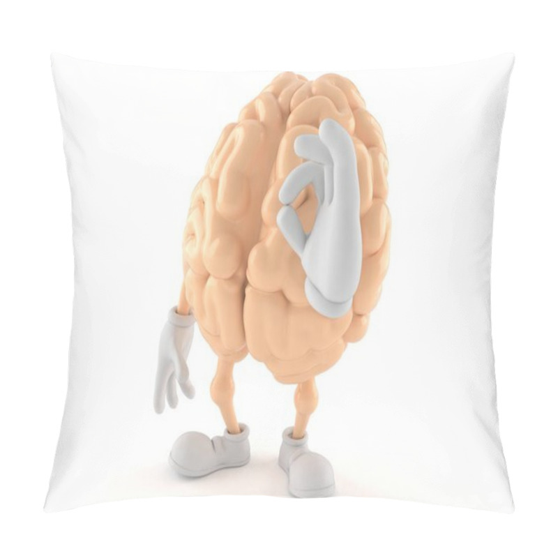 Personality  Brain Character With Ok Gesture Pillow Covers