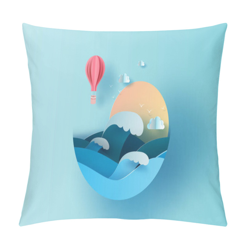 Personality  Illustration Of Travel In Holiday Summer Season Circle Concept.  Pillow Covers