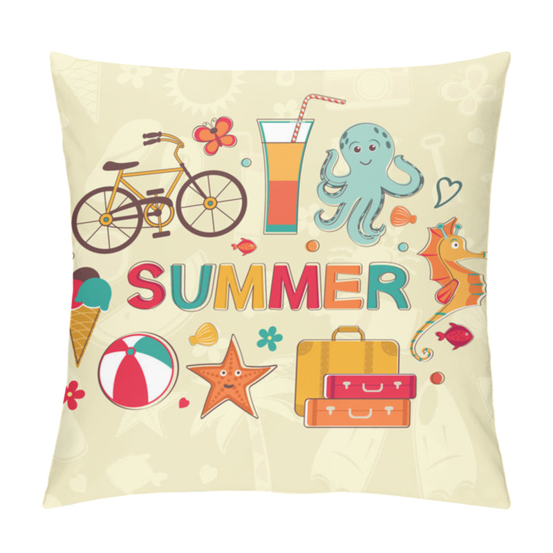 Personality  Summer Cartoon Set Pillow Covers