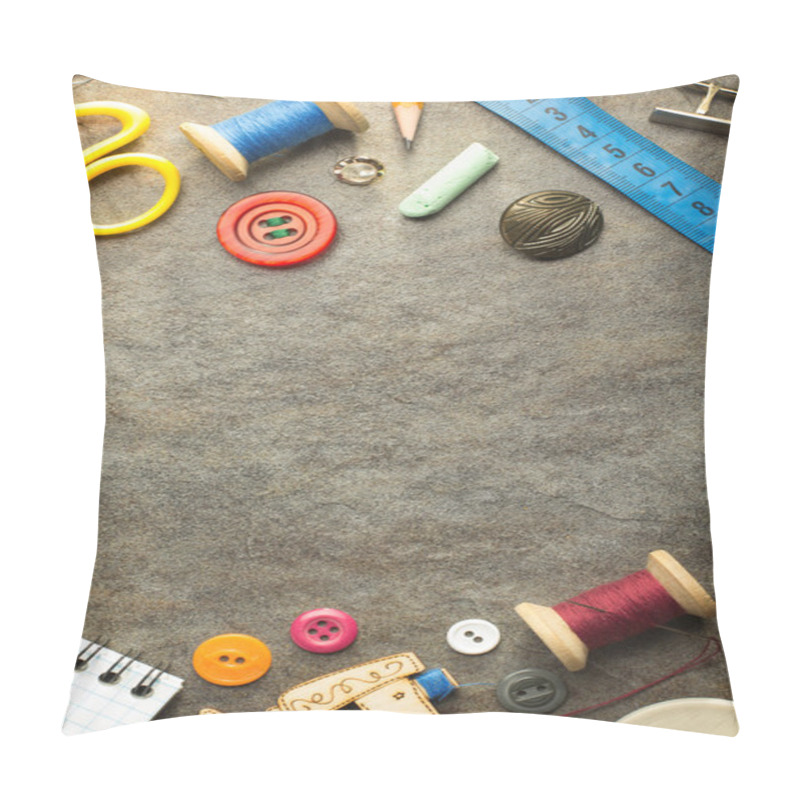 Personality  Sewing Tools And Accessories On Table Pillow Covers