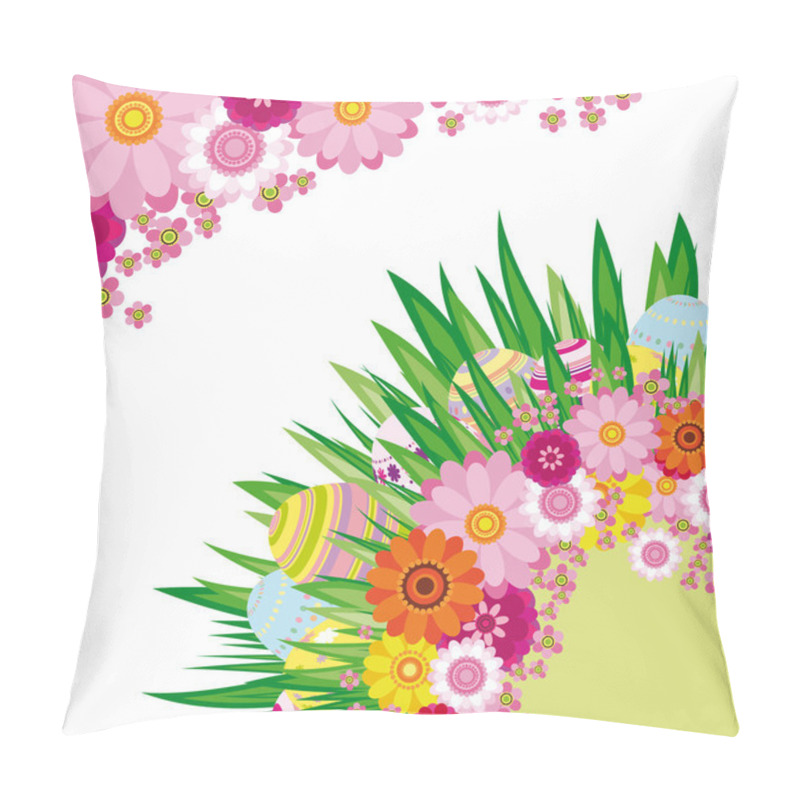 Personality  Floral Background With Easter Eggs Pillow Covers