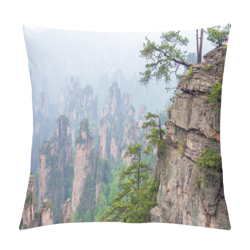 Personality  Trees On Rocks In Zhangjiajie National Park In Hunan, China Pillow Covers