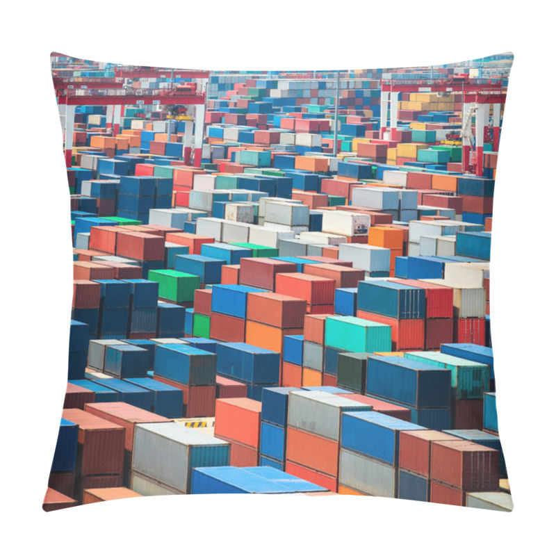 Personality  Shipping Containers In Port Pillow Covers