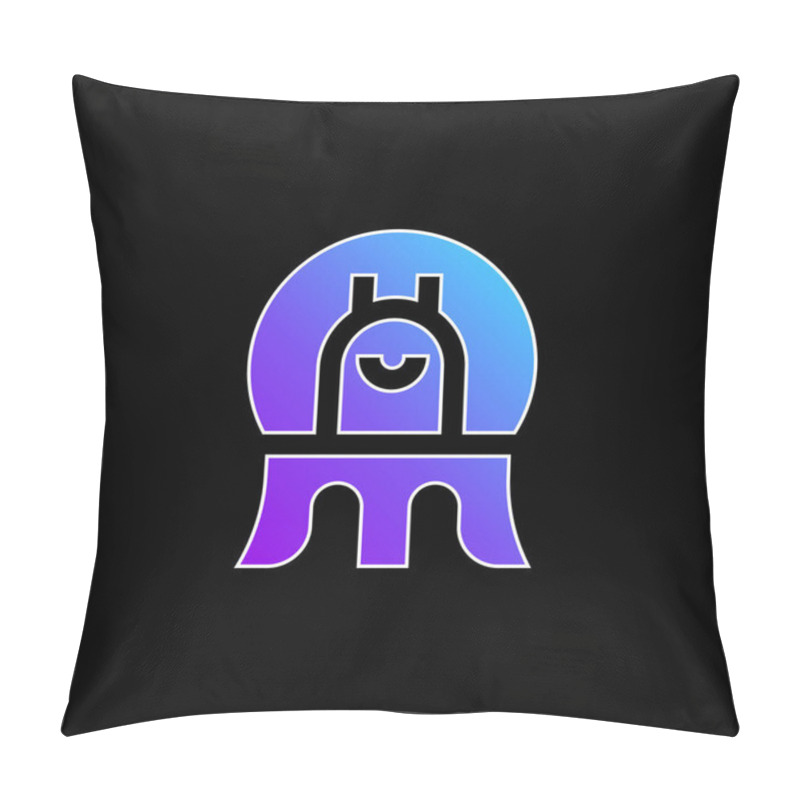 Personality  Alien Blue Gradient Vector Icon Pillow Covers