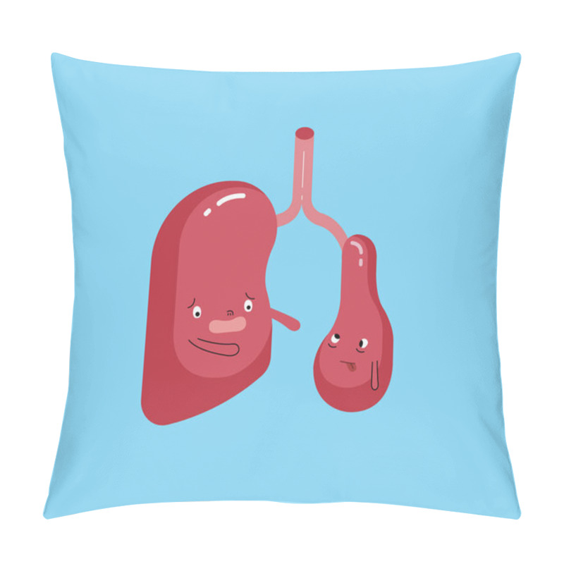 Personality  Disease Of Lung, Cartoon Vector Of Dental. Pillow Covers