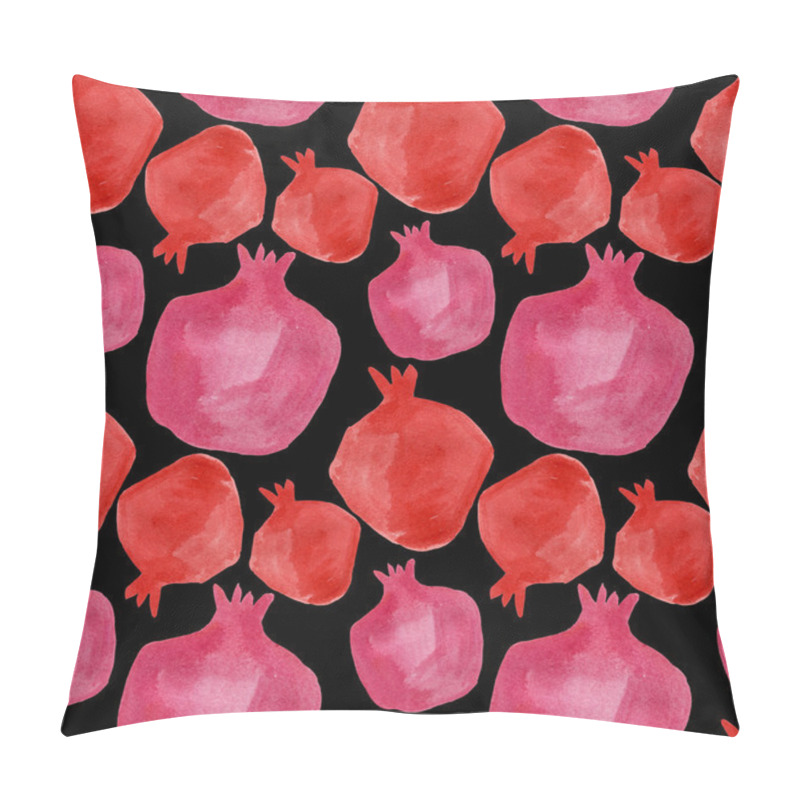 Personality  Hand Drawn Bright Pomegranates On A Black Background Pillow Covers