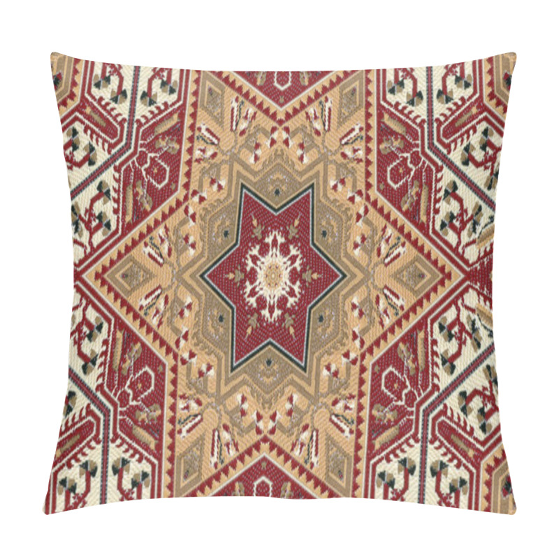 Personality  Abstract Ethnic Authentic Symmetric Pattern Ornamental Decorative Kaleidoscope Movement Geometric Circle And Star Shape Pillow Covers