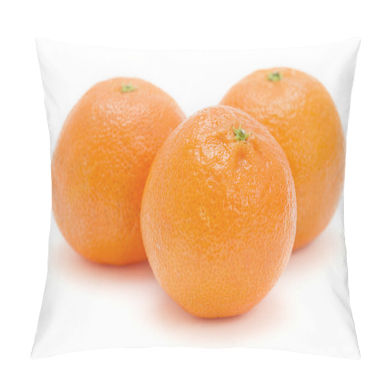 Personality  Three Satsumas On White Background Pillow Covers